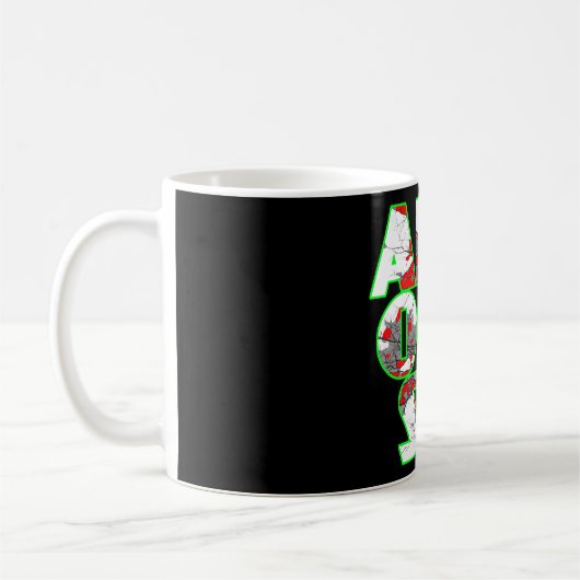 Mug Design de texte Cool arboriste vert et rouge (Gauche)