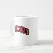Mug Design de texte du style Varsity Red Block de Chic (Devant gauche)