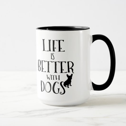 Mug Design De Texte Noir Moderne - La Vie Est Meilleur (Droite)