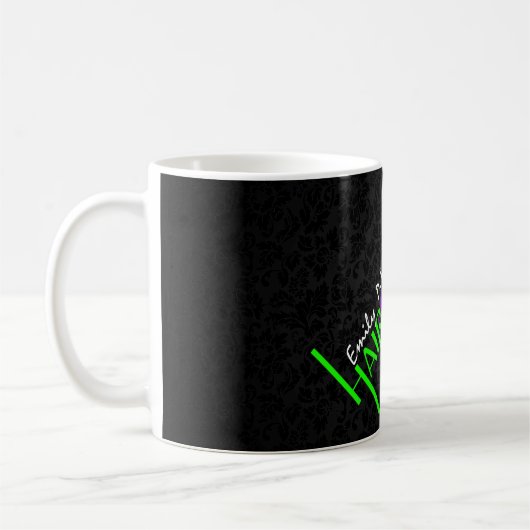 Mug Design De Texte Vert Et Violet Gras (Gauche)
