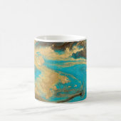 Mug Design de texture dorée marbré. Bleu et marbre dor (Centre)
