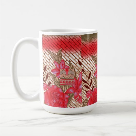 Mug Design de tissu complexe avec motifs floraux (Gauche)