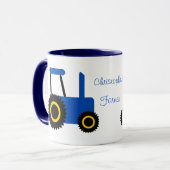 Mug Design de tracteur bleu personnalisé (Devant gauche)