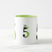 Mug Design de typographie verte High Five (Centre)