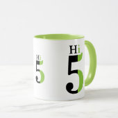 Mug Design de typographie verte High Five (Devant droit)