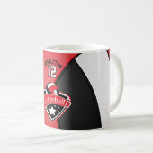 Mug Design de volley-ball rouge, blanc et noir (Devant droit)