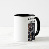 Mug Design d'échecs Steampunk avec nom personnalisé (Devant droit)