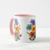 Mug Design d'esquisse florale (Devant gauche)