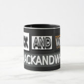 Mug Design d'expression mignon "#BLACKANDWHITE". Comma (Centre)