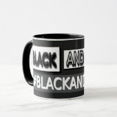 Mug Design d'expression mignon "#BLACKANDWHITE". Comma (Devant gauche)