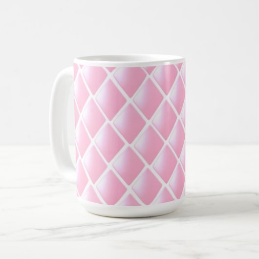 Mug Design Diamant Rose Et Blanc (Devant gauche)