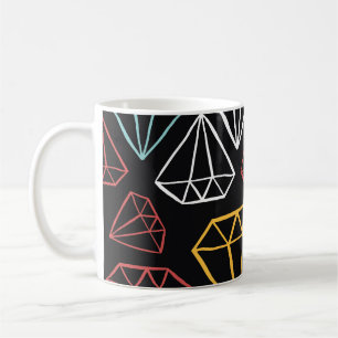 Mug Design diamant vintage, motif transparent