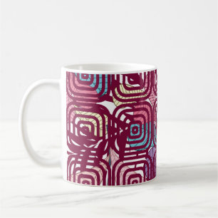 Mug Design d'illustration vintage coloré feuille Abstr