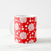 Mug Design d'illustrations florales Pois en rouge blan (Devant gauche)