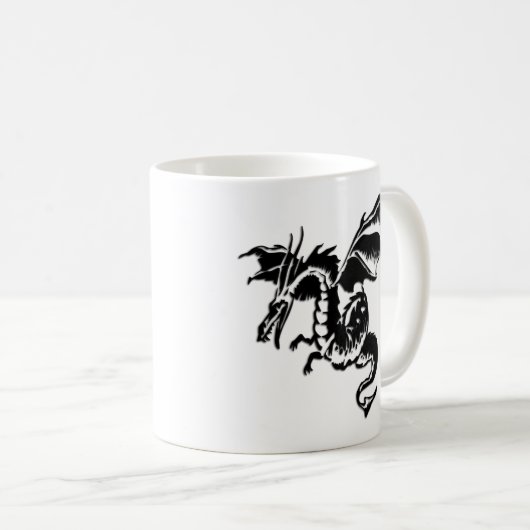 Mug Design Dragon Volant Blanc (Devant droit)