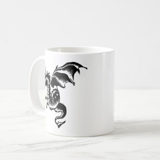 Mug Design Dragon Volant Blanc (Devant gauche)