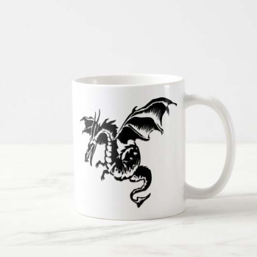 Mug Design Dragon Volant Blanc (Droite)