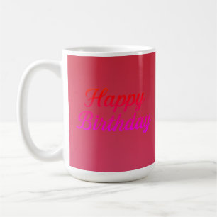Mug Design élégant de calligraphie d'anniversaire