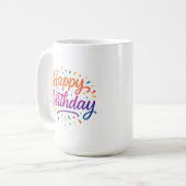 Mug Design élégant de calligraphie d'anniversaire (Devant gauche)