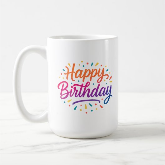 Mug Design élégant de calligraphie d'anniversaire (Gauche)
