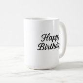 Mug Design élégant de calligraphie d'anniversaire (Devant droit)