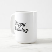 Mug Design élégant de calligraphie d'anniversaire (Devant gauche)