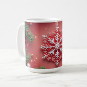 Mug Design élégant de flocon de neige de Noël (Devant gauche)