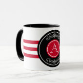 Mug Design élégant de monogramme (Devant gauche)