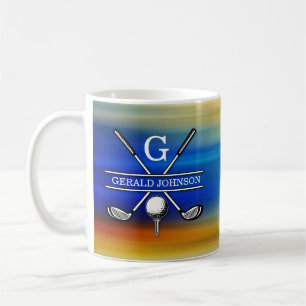 Mug Design élégant de Monogramme de Golf Customisé
