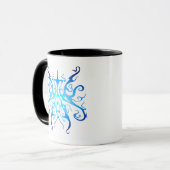 Mug Design élégant de tatouage tribal - bleu (Devant gauche)