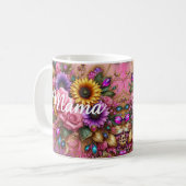 Mug Design élégant Mama - Fusion florale et Parties sc (Devant gauche)