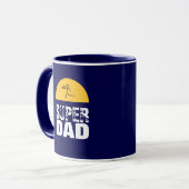 Mug Design élégant "SUPER DAD" Voeux personnalisés (Devant gauche)
