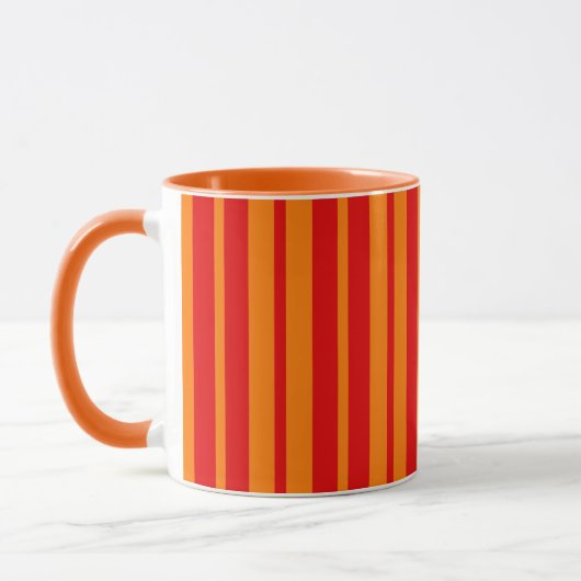 Mug Design en bandes rouge et orange (Gauche)