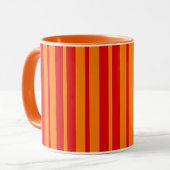 Mug Design en bandes rouge et orange