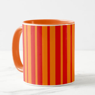 Mug Design en bandes rouge et orange