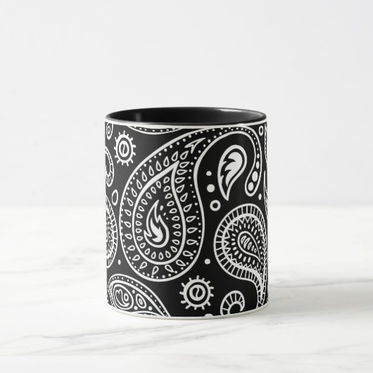 Mug Design en cachemire noir et blanc (Centre)