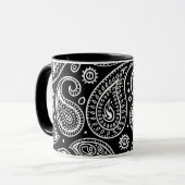 Mug Design en cachemire noir et blanc (Devant gauche)