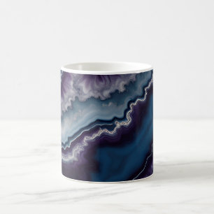 Mug Design en marbre violet bleu blanc