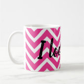 Mug Design en zigzag rose (Gauche)