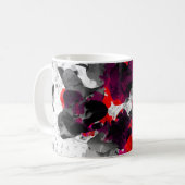 Mug Design floral Abstrait - rouge et violet sur blanc (Devant gauche)