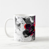 Mug Design floral Abstrait - rouge et violet sur blanc (Gauche)