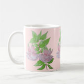 Mug design floral avec de jolies fleurs roses (Gauche)