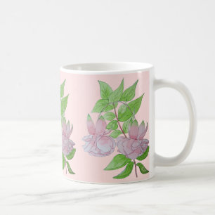 Mug design floral avec de jolies fleurs roses