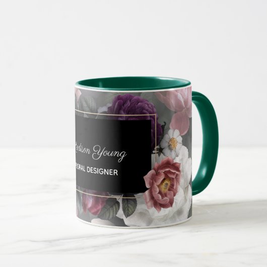 Mug Design floral élégant personnalisé (Devant droit)
