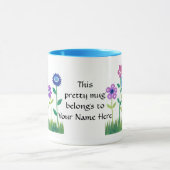 Mug Design floral moderne en rose, violet et bleu (Centre)