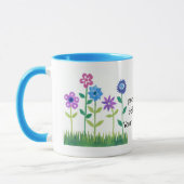 Mug Design floral moderne en rose, violet et bleu (Gauche)