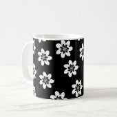 Mug Design floral noir et blanc moderne (Devant gauche)
