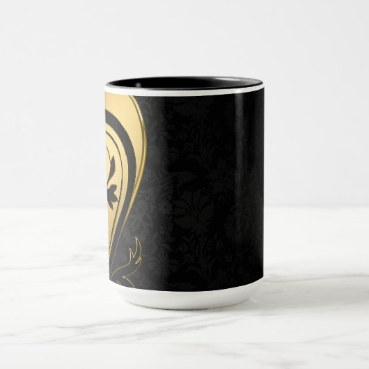 Mug Design floral or et noir (Centre)