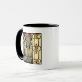 Mug Design floral ornemental aux frontières noires (Devant gauche)