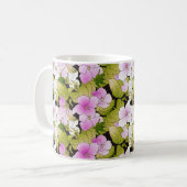 Mug Design floral rose et vert délicat (Devant gauche)